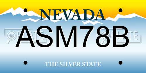 ASM78B Nevada License Plate