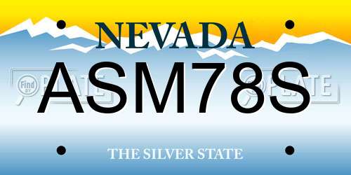 ASM78S Nevada License Plate