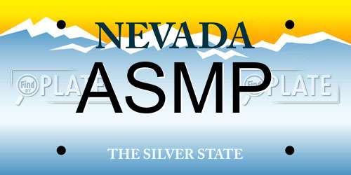 ASMP Nevada License Plate