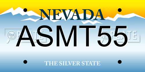 ASMT55 Nevada License Plate