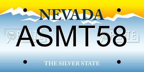 ASMT58 Nevada License Plate