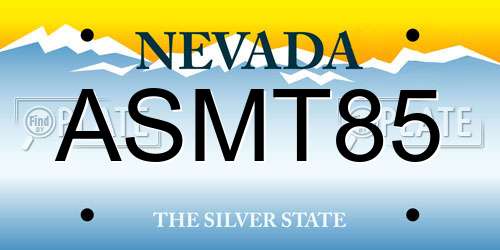 ASMT85 Nevada License Plate