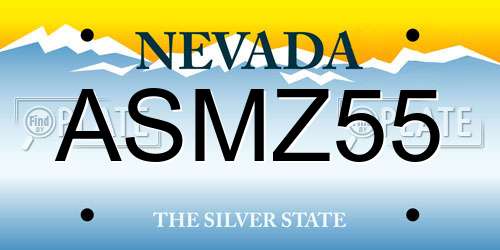 ASMZ55 Nevada License Plate