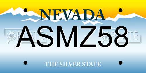 ASMZ58 Nevada License Plate