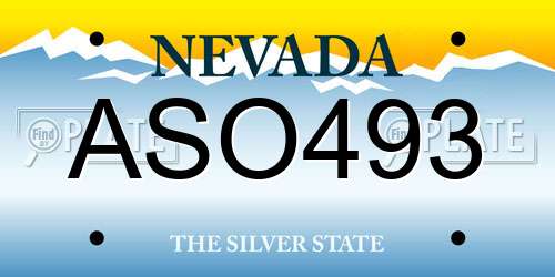 ASO493 Nevada License Plate