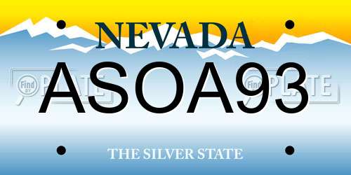 ASOA93 Nevada License Plate
