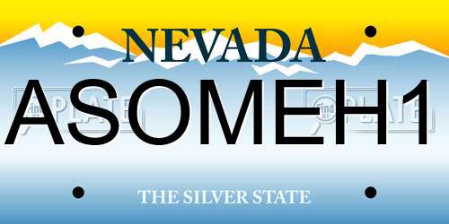 ASOMEH1 Nevada License Plate