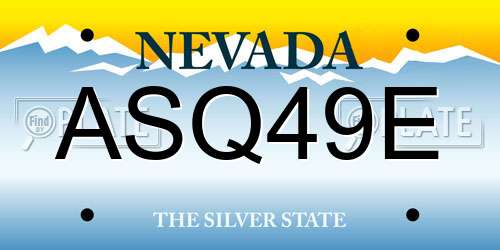 ASQ49E Nevada License Plate