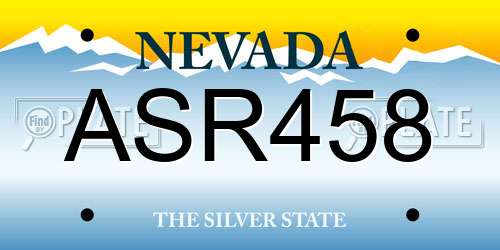 ASR458 Nevada License Plate