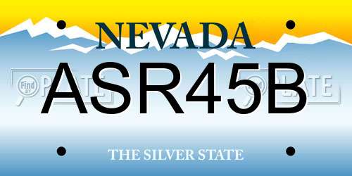 ASR45B Nevada License Plate