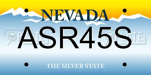 ASR45S Nevada License Plate