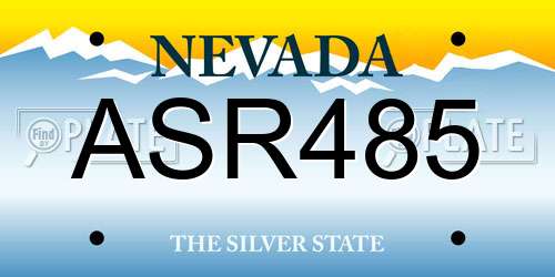 ASR485 Nevada License Plate