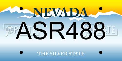 ASR488 Nevada License Plate