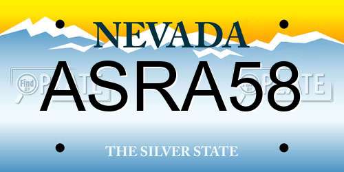 ASRA58 Nevada License Plate