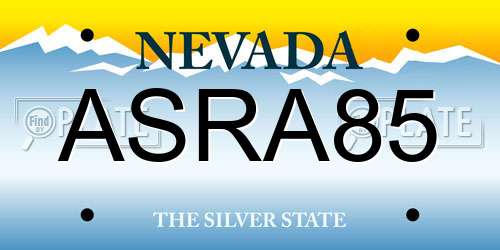 ASRA85 Nevada License Plate