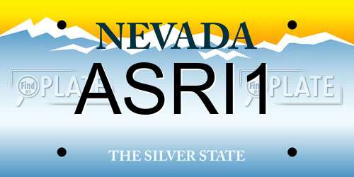ASRI1 Nevada License Plate
