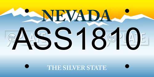ASS1810 Nevada License Plate