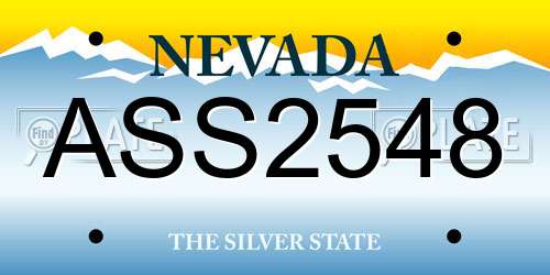 ASS2548 Nevada License Plate