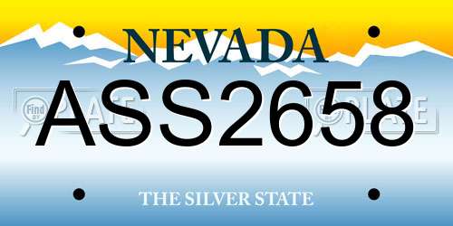 ASS2658 Nevada License Plate