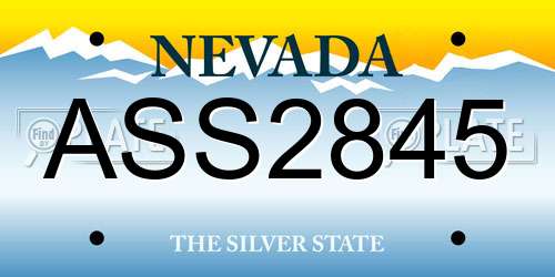 ASS2845 Nevada License Plate