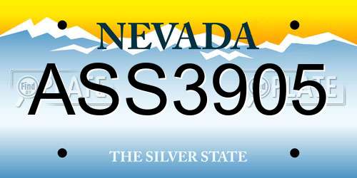 ASS3905 Nevada License Plate