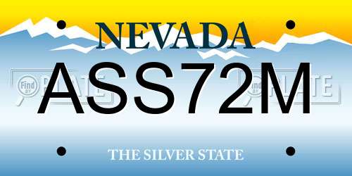 ASS72M Nevada License Plate