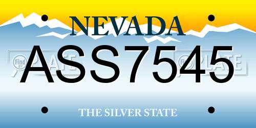 ASS7545 Nevada License Plate