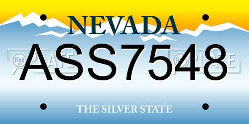ASS7548 Nevada License Plate