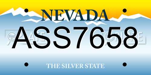 ASS7658 Nevada License Plate