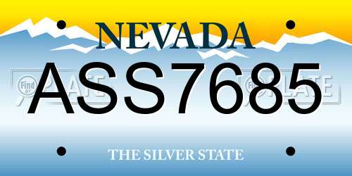 ASS7685 Nevada License Plate
