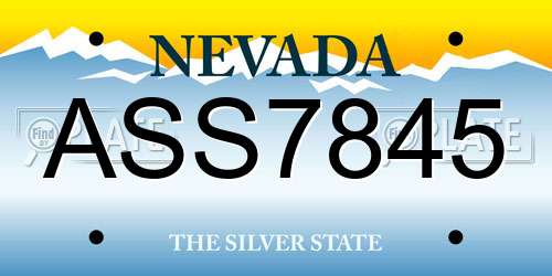 ASS7845 Nevada License Plate