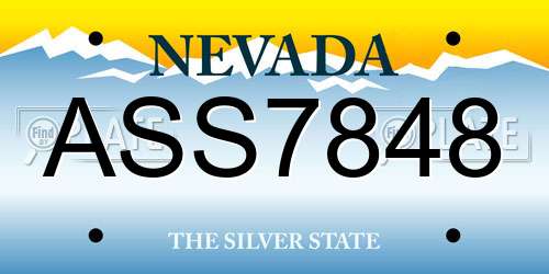 ASS7848 Nevada License Plate