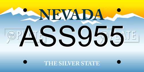 ASS955 Nevada License Plate