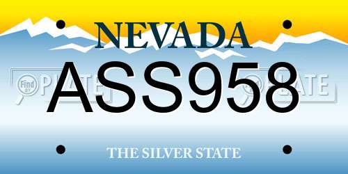 ASS958 Nevada License Plate