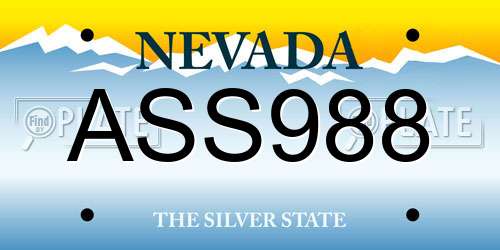 ASS988 Nevada License Plate