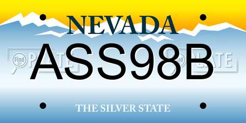 ASS98B Nevada License Plate