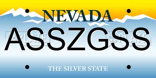 ASSZGSS Nevada License Plate