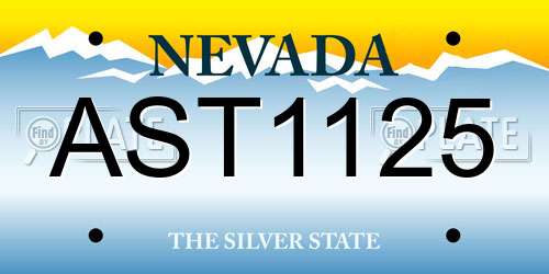 AST1125 Nevada License Plate