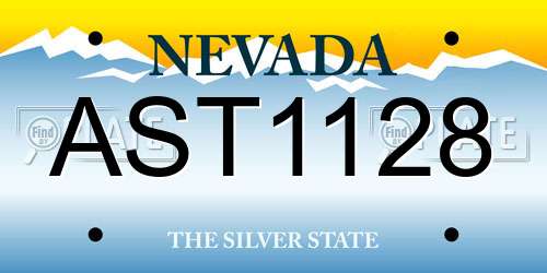 AST1128 Nevada License Plate