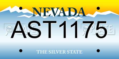 AST1175 Nevada License Plate