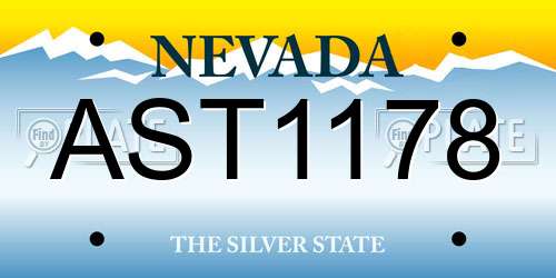 AST1178 Nevada License Plate