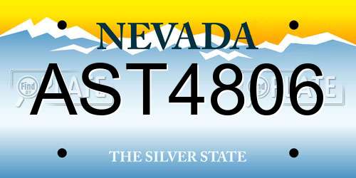 AST4806 Nevada License Plate