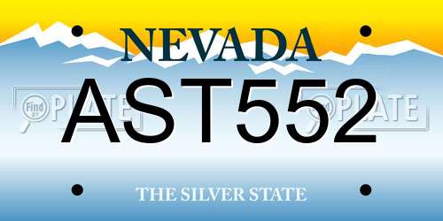 AST552 Nevada License Plate