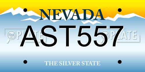 AST557 Nevada License Plate
