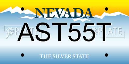 AST55T Nevada License Plate