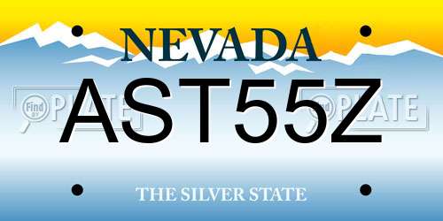 AST55Z Nevada License Plate