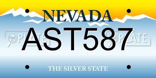 AST587 Nevada License Plate