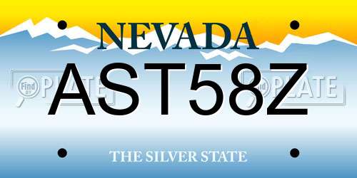 AST58Z Nevada License Plate