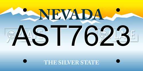 AST7623 Nevada License Plate