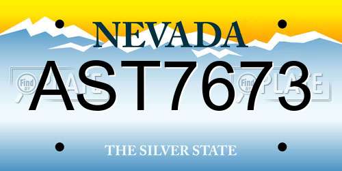 AST7673 Nevada License Plate